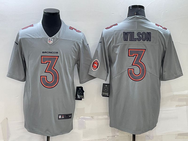 Men Denver Broncos #3 Wilson Grey 2022 Nike Limited Vapor Untouchable NFL Jersey